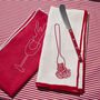 Set Of Two Red Wine Linen Embroidered Napkins, thumbnail 1 of 3