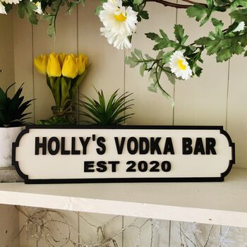 Pub / Bar House Personalised Wooden Double Road Sign, 4 of 7