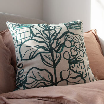 Houseplant Natural And Green Cushion, 2 of 8