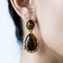 Nekomeishi Tigers Eye Oversized Earrings, thumbnail 4 of 4