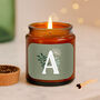 Alphabet Initial Candle • A Z • Scented Brown Glass Jar Candle, thumbnail 2 of 9