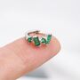 Emerald Green Cz Baguette Huggie Hoop Earrings, thumbnail 2 of 11