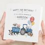 Personalised Tractor 2nd Birthday Card For Grandson, thumbnail 1 of 7