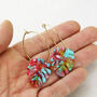 Rainbow Tortoiseshell Leaf Earrings, thumbnail 4 of 7