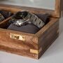 Personalised Three Watches Wood And Glass Watch Box, thumbnail 7 of 7
