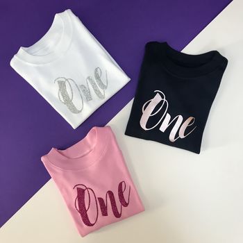 'One' Script Birthday T Shirt, 4 of 9