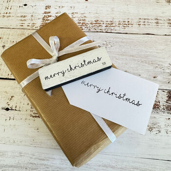 Large Merry Christmas Rubber Stamp For Holiday Crafting D10, 4 of 5