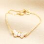 Opal Butterfly Charm Bracelet In Gold, thumbnail 1 of 2