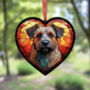 Border Terrier Stained Glass Effect Heart Suncatcher, thumbnail 3 of 6