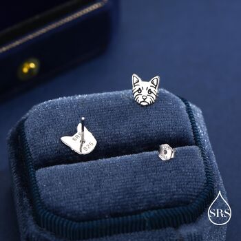 Sterling Silver Yorkshire Terrier Stud Earrings, 4 of 12