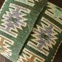 Turkish Kilim Green Diamond Cushion, thumbnail 6 of 11