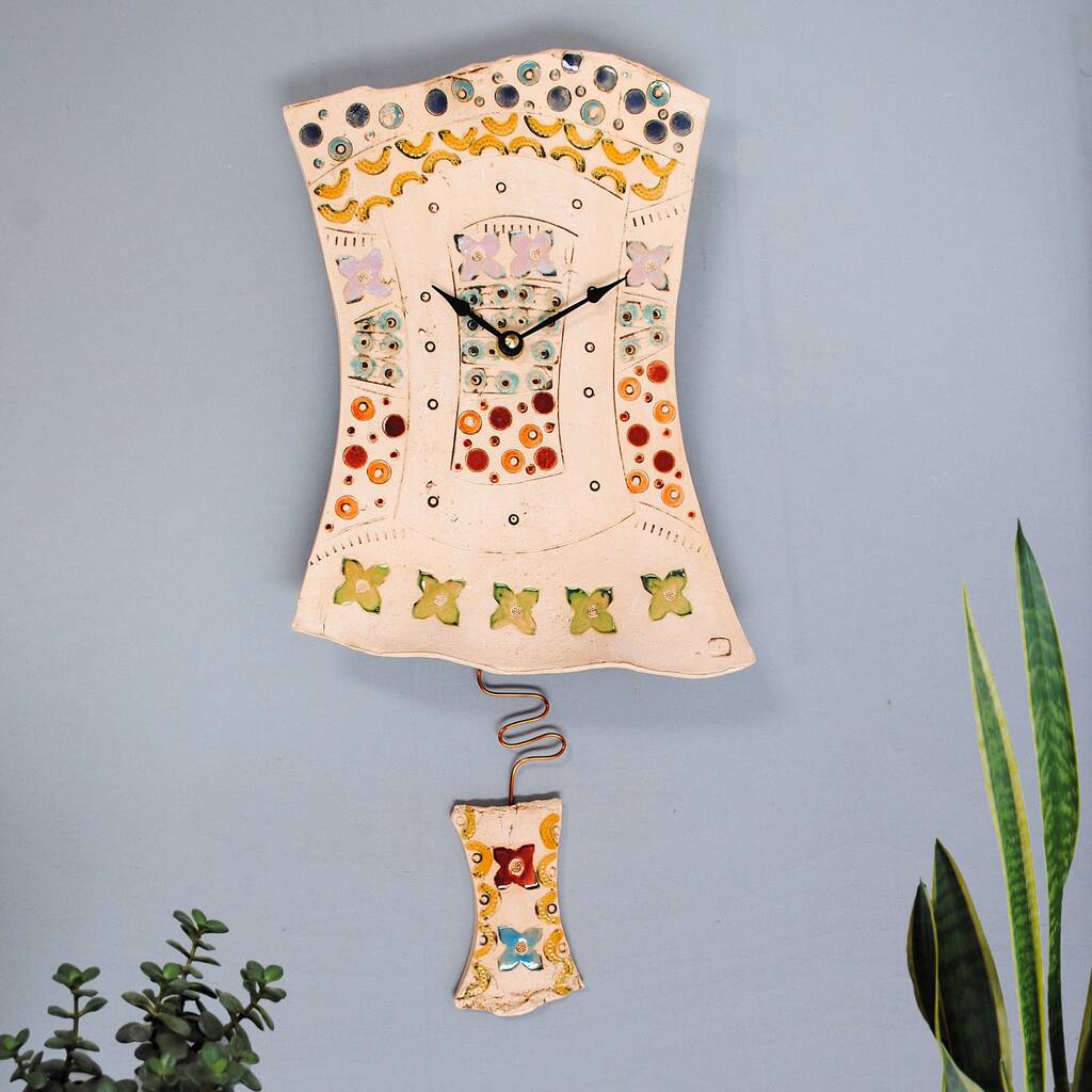 Wall Art Clock Rainbow Colours Happy Clock, 1 of 5