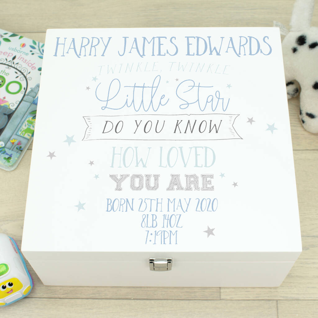 Personalised Baby Memory Box Gift Twinkle Twinkle
