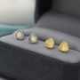 Sterling Silver Tiny Opal Heart Stud Earrings, thumbnail 1 of 11