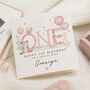 Personalised Niece 1st Birthday Pink Safari Card, thumbnail 1 of 6