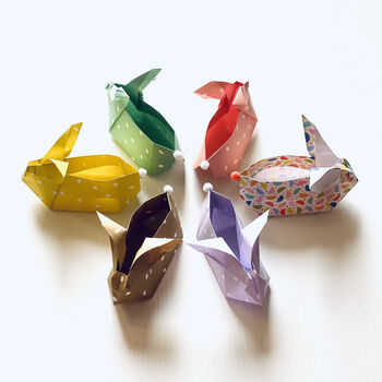 Fold Your Own Origami Paper Easter Bunny Baskets, 2 of 12