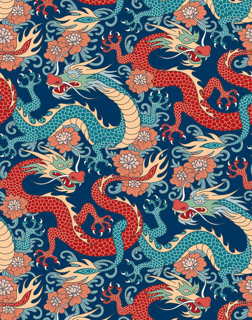 Intricate Dragon Design Wallpaper By Bobbi Beck