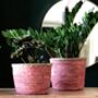 Soft Pink Edged Baskets Or Planters, thumbnail 1 of 3