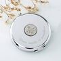 70th Birthday 1956 Sixpence Coin Compact Mirror, thumbnail 1 of 8