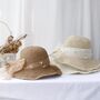 Monaco Cream Pearl Ombré Straw Beach Hat, thumbnail 1 of 3