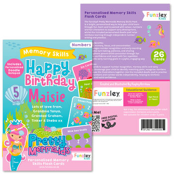 Personalised Mermaid Birthday Memory Skills Flash Cards, 7 of 7