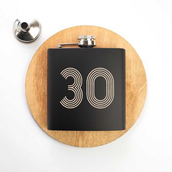Personalised Retro Style Birthday Hip Flask, 2 of 3
