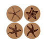 Set Of Four 'Starfish' Assorted Round Cork Coasters, thumbnail 2 of 2