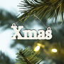 Ivory Hanging Xmas Tree Small Sign Christmas Decoration, thumbnail 1 of 4