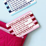 Things I Love About You Personalised Wallet Card, thumbnail 1 of 5