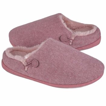 Women's Cosy Mule Slippers In Pink, 12 of 12