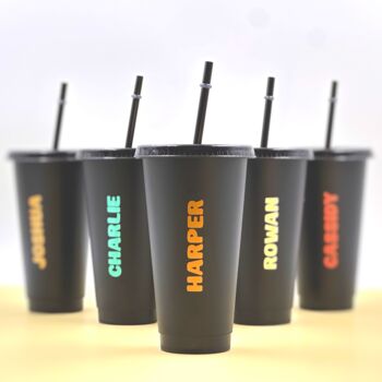 Personalised Party Cup With Straw Kids Birthday Favor, 9 of 11