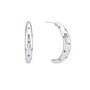 Skye Blue Silver Chunky Moon Shape Star Hoop Earrings, thumbnail 1 of 2