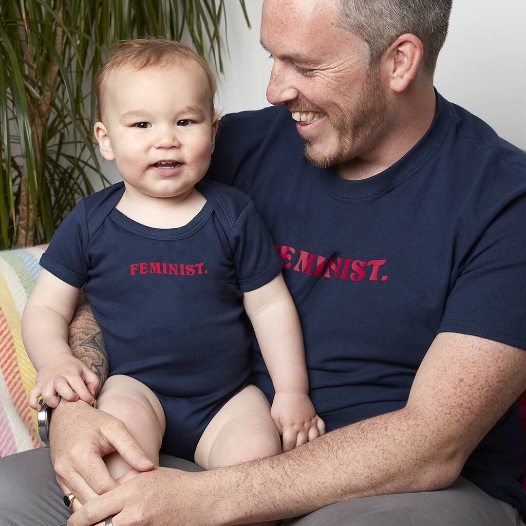 Feminist Adult T Shirt And Baby Grow Set, 1 of 8