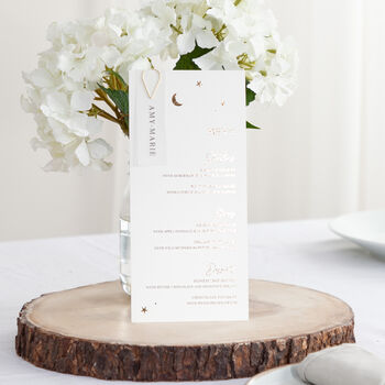 Moon And Stars Foiled Menus With Optional Place Cards, 3 of 4