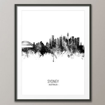 Sydney Skyline Portrait Print And Box Canvas, 4 of 5