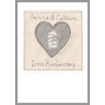 Personalised 6th Iron Wedding Anniversary Card, 7 of 10
