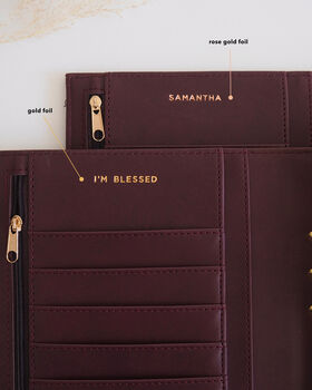 Personalised Vegan Leather A5 Ring Binder Organiser | Chocolate Burgundy, 8 of 8