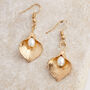 Lilly Shaped Pearl Drop Earrings, thumbnail 1 of 6