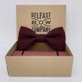 Irish Linen Bow Tie In Burgundy, thumbnail 2 of 2