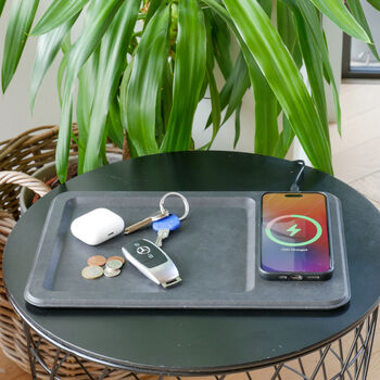 Leather Vanity Tray And Wireless Phone Charger, 5 of 12
