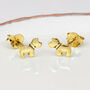 Sterling Silver Or Gold Plated Mini Scotty Dog Earrings, thumbnail 2 of 6