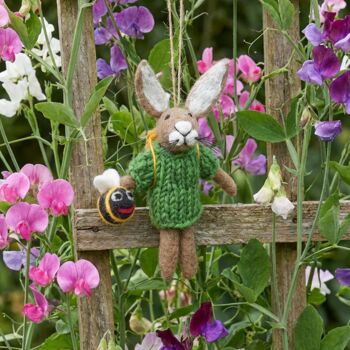 Handmade Felt Billy Bumblebee Hare Hanging Decoration, 2 of 3