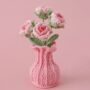 Handmade Crocheted Rose Vase, thumbnail 1 of 2