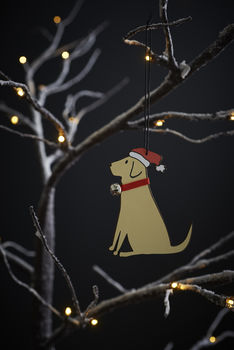 Yellow Labrador Dog Christmas Tree Decoration, 2 of 2