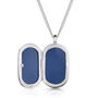 Men's Large Lapis Dog Tag Locket 925 Silver, thumbnail 3 of 7