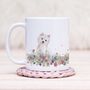 Westie Floral Wrap Mug, thumbnail 1 of 2
