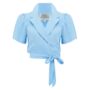 Greta Blouse In Powder Blue Vintage 1940s Style, thumbnail 1 of 2