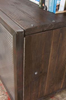 Shipton Industrial Wood And Perforated Steel Sideboard, 8 of 8