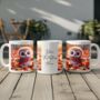 Personalised Autumn Owl Playing In Leaves Gift Mug, thumbnail 2 of 2