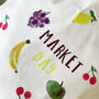 Hand Drawn Fruit Market Day Tote Bag, thumbnail 3 of 4